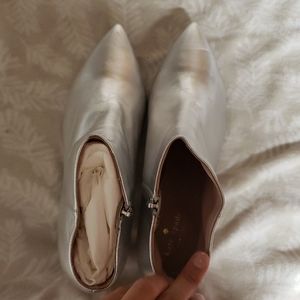 Kate Spade Silver Booties. New, never worn.